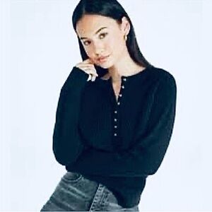 NWT- PacSun LA. Hearts Waffle Knit Snap Front Sweater-large